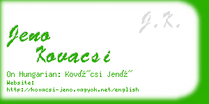 jeno kovacsi business card